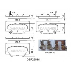 DBP2501/1 DANAHER Комплект гальмівних колодок дисковий гальм