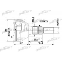 PCV1420 PATRON Шарнирный комплект, Привідний вал