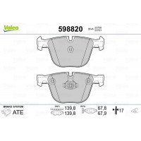 598820 VALEO Комплект гальмівних колодок дисковий гальм