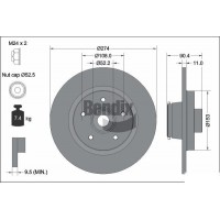 BDS2259 BENDIX Braking Гальмівний диск