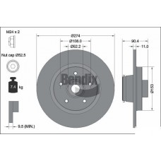 BDS2259 BENDIX Braking Гальмівний диск