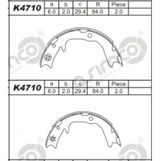 K4710 ASIMCO Комплект гальмівних колодок