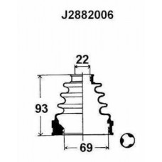 J2882006 NIPPARTS Комплект пыльника, Привідний вал