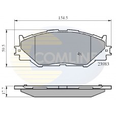 CBP01632 COMLINE Комплект гальмівних колодок дисковий гальм
