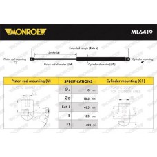 ML6419 MONROE Газова пружина кришка багажника