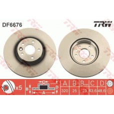 DF6676S TRW Гальмівний диск