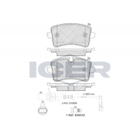 181986 ICER Комплект гальмівних колодок дисковий гальм