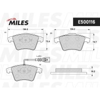 E500116 MILES КомплеК т гальмівних колодок, дискове гальмо
