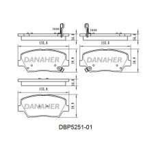 DBP5251-01 DANAHER Комплект гальмівних колодок дисковий гальм