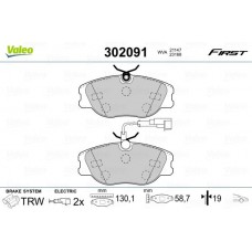 302091 VALEO Комплект гальмівних колодок дисковий гальм
