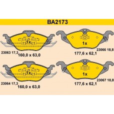 BA2173 BARUM Комплект гальмівних колодок дисковий гальм
