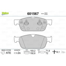 601567 VALEO Комплект гальмівних колодок дисковий гальм