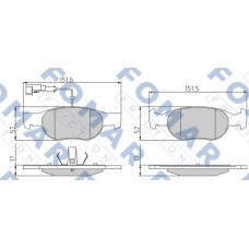 FO 901581 FOMAR Friction Комплект гальмівних колодок дисковий гальм
