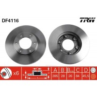 DF4116 TRW Гальмівний диск