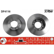DF4116 TRW Гальмівний диск