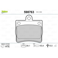 598763 VALEO Комплект гальмівних колодок дисковий гальм