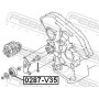 0287-V35 FEBEST натяжний ролик, Поліклиновий ремінь