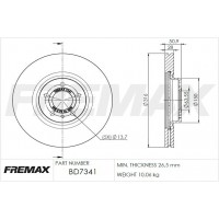BD-7341 FREMAX Гальмівний диск