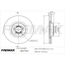 BD-7341 FREMAX Гальмівний диск