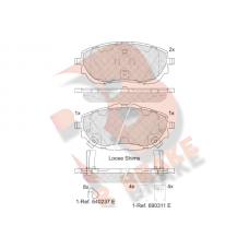 RB2129 R BRAKE Комплект гальмівних колодок дисковий гальм