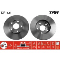 DF1431 TRW Гальмівний диск