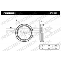 8A0009 RIDEX Повітряний фільтр