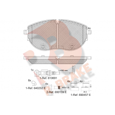 RB2401 R BRAKE КомплеК т гальмівних колодок, дискове гальмо