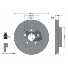 BDS1796 BENDIX Braking Гальмівний диск