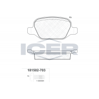 181502-703 ICER Комплект гальмівних колодок дисковий гальм
