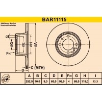 BAR11115 BARUM Гальмівний диск