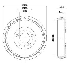 8DT 355 303-251 HELLA PAGID Гальмівний барабан