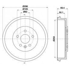 8DT 355 302-671 HELLA PAGID Гальмівний барабан