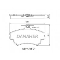 DBP1398-01 DANAHER Комплект гальмівних колодок дисковий гальм