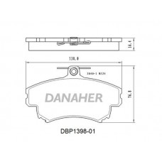 DBP1398-01 DANAHER Комплект гальмівних колодок дисковий гальм