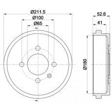 8DT 355 301-561 HELLA PAGID Гальмівний барабан