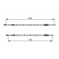 1 987 482 800 BOSCH Тросик, cтояночный тормоз