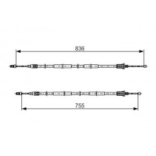 1 987 482 800 BOSCH Тросик, cтояночный тормоз