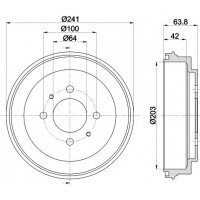 MBD186 MINTEX Гальмівний барабан