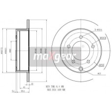19-2389 MAXGEAR Гальмівний диск
