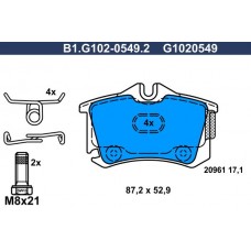 B1.G102-0549.2 GALFER Комплект гальмівних колодок дисковий гальм