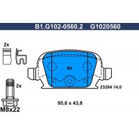 B1.G102-0560.2 GALFER Комплект гальмівних колодок дисковий гальм