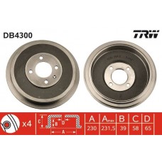 DB4300 TRW Гальмівний барабан