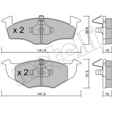 22-0206-2 METELLI Комплект гальмівних колодок дисковий гальм