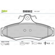 598902 VALEO КомплеК т гальмівних колодок, дискове гальмо
