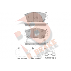 RB2277 R BRAKE Комплект гальмівних колодок дисковий гальм
