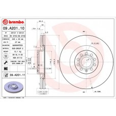 09.A201.10 BREMBO Гальмівний диск