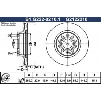 B1.G222-0210.1 GALFER Гальмівний диск