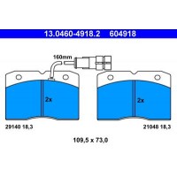 13.0460-4918.2 ATE Комплект гальмівних колодок, дискове гальмо