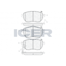 181696 ICER Комплект гальмівних колодок дисковий гальм