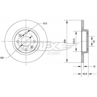 TX 70-76 TOMEX Brakes Гальмівний диск